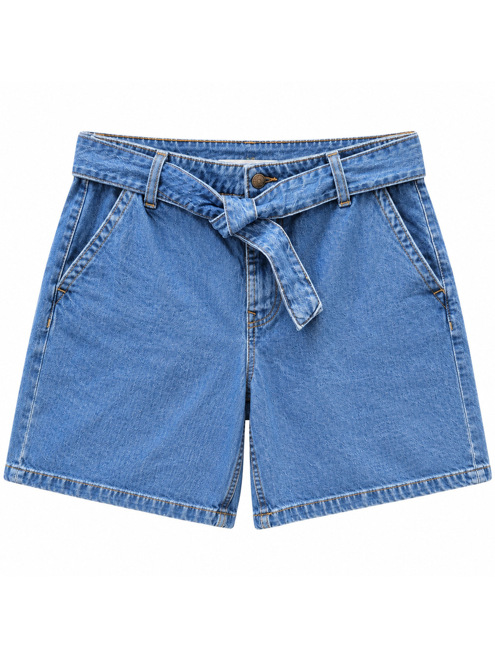 Tommy Hilfiger Medium Wash 6-Inch High-Rise Belted Denim Sho